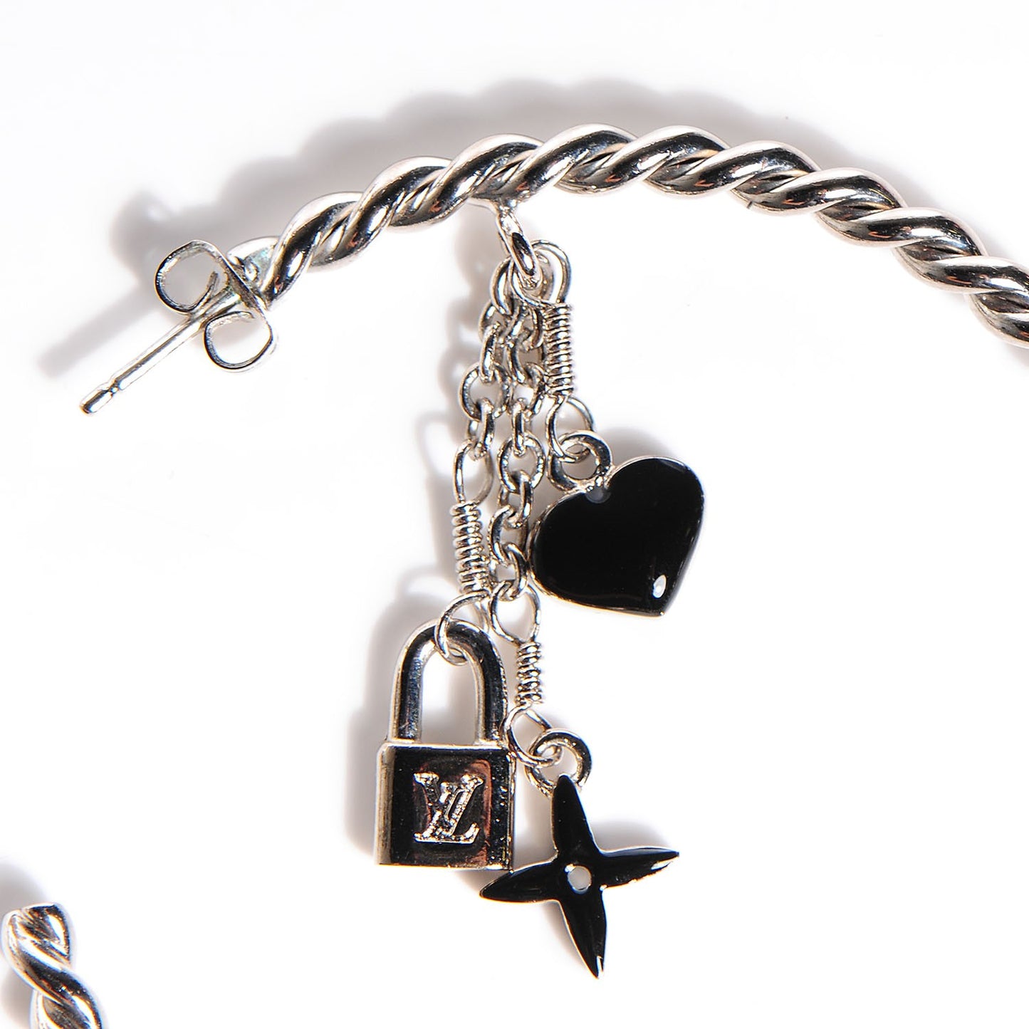 Sweet Monogram Creole Hoop Earrings Silver