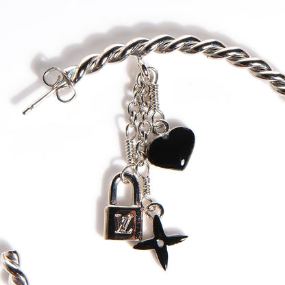 Louis Vuitton Sweet Monogram Creole Hoop Earrings Silver 4 of 5