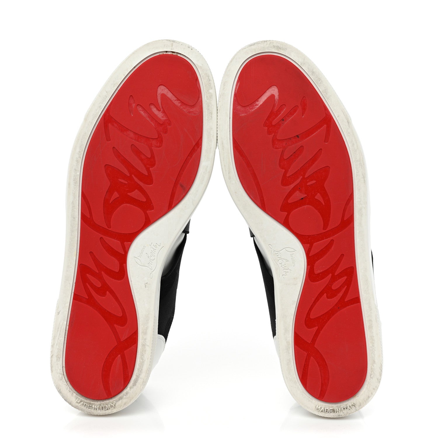 Christian Louboutin Calfskin Elastikid Donna Flat Sneakers 35 Bianco Black 6 of 11