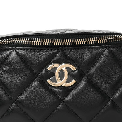 Chanel Lambskin Quilted Waist Bag Fanny Pack Black 8 of 11