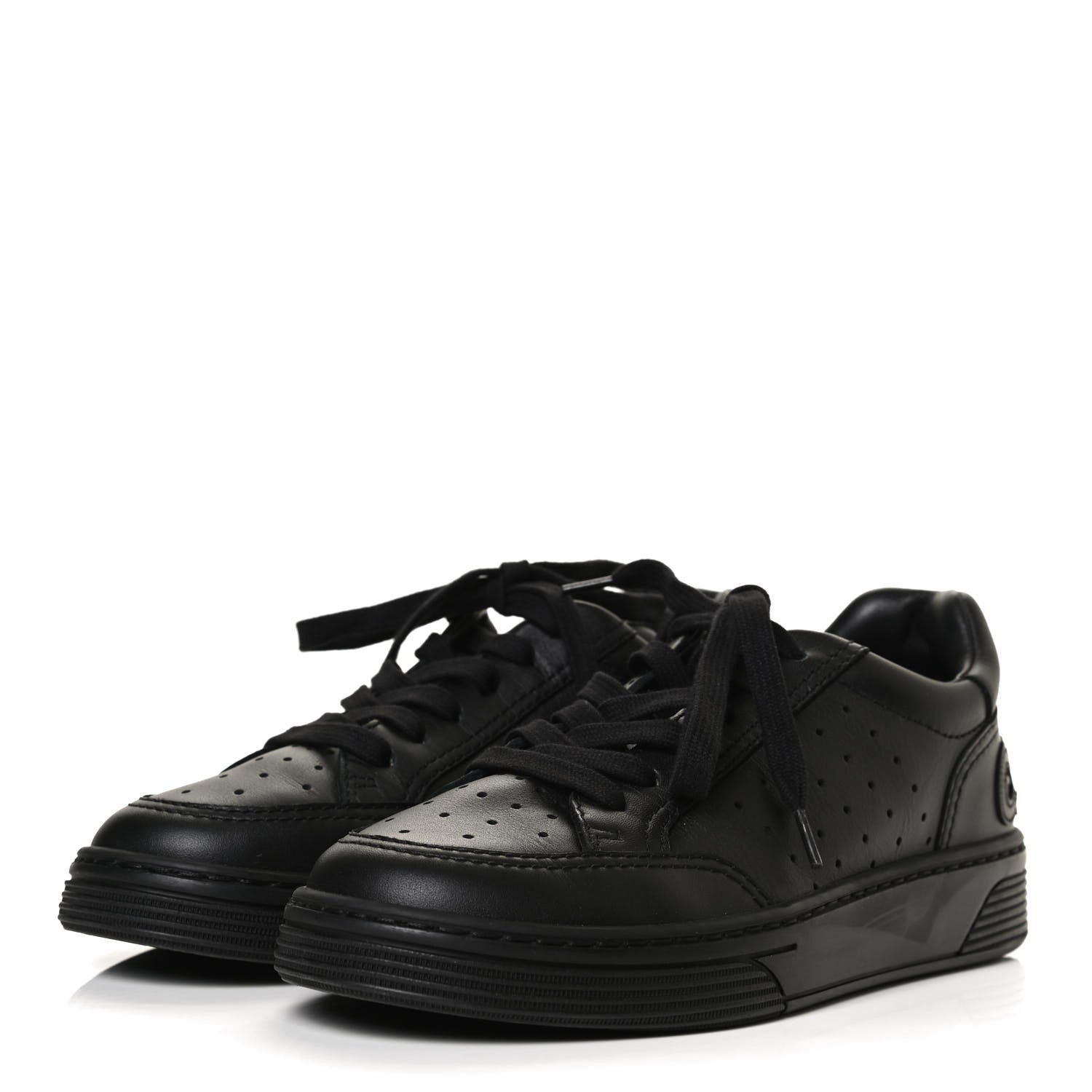 Chanel Calfskin Womens Logo Sneakers 35.5 Black 3 of 11