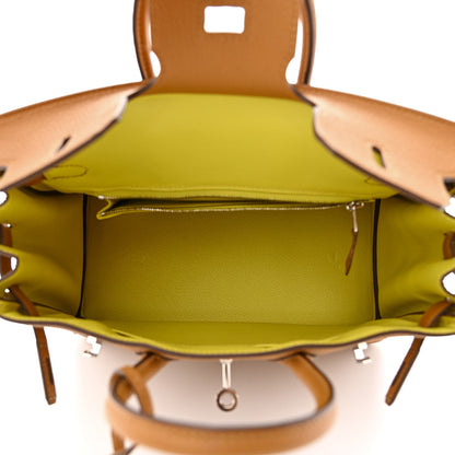 Hermes Togo Verso Birkin 25 Caramel Lime 5 of 12