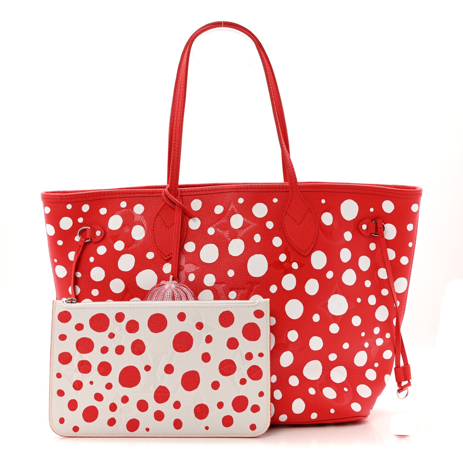 Louis Vuitton LV X YK Empreinte Infinity Dots Neverfull MM Rouge White 3 of 11