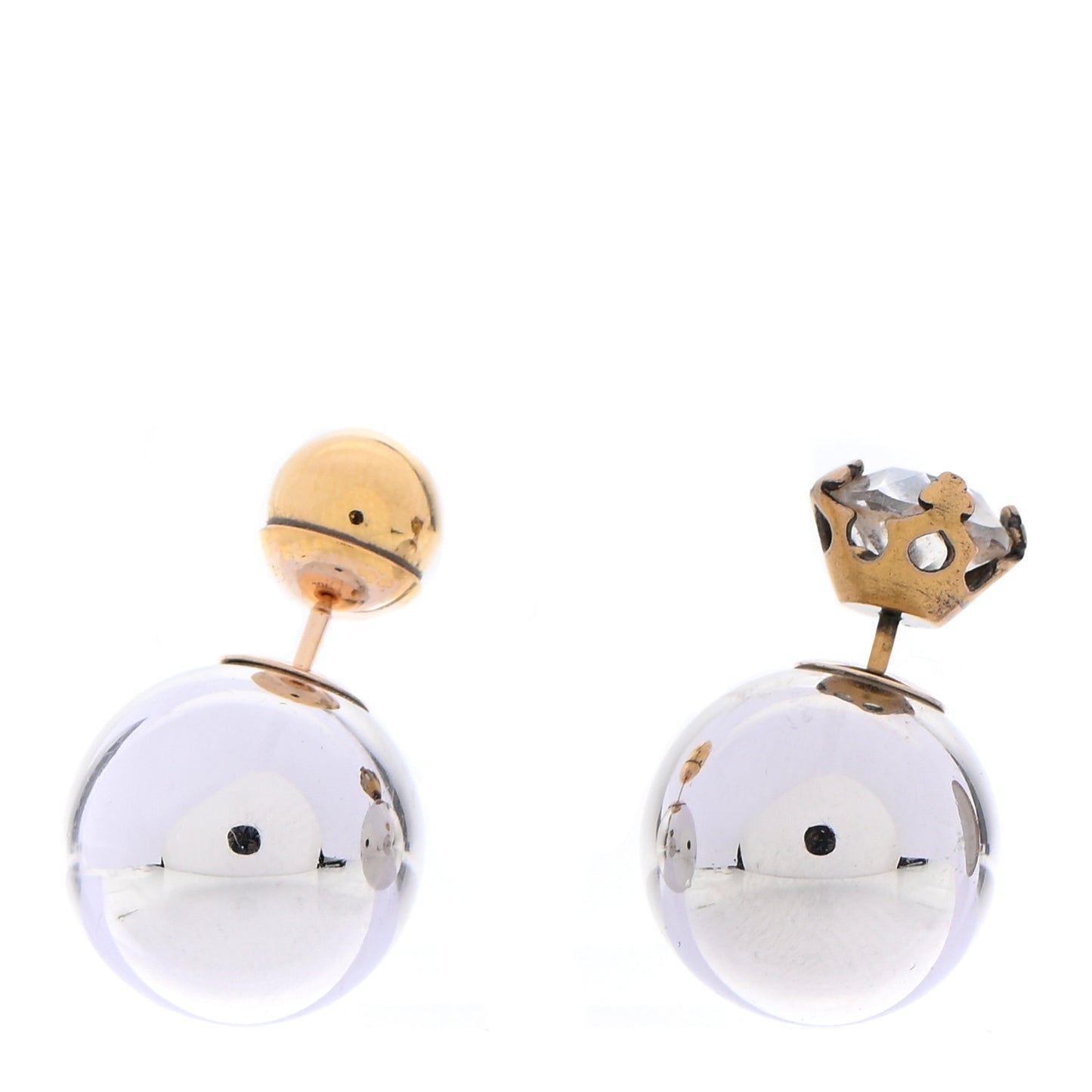 Crystal Mise En Dior Tribal Earrings Gold Silver