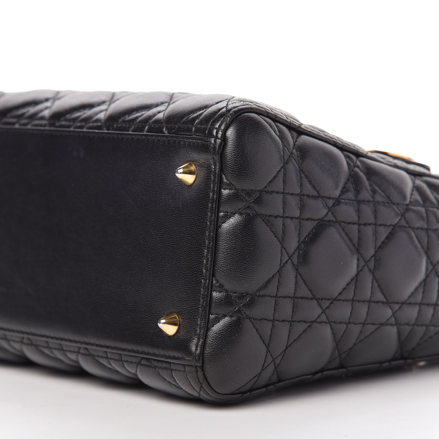 Christian Dior Lambskin Cannage Medium Lady Dior Black 7 of 10