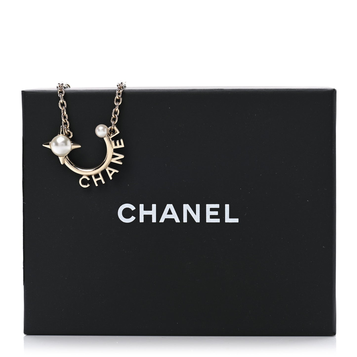Pearl Logo Necklace Gold