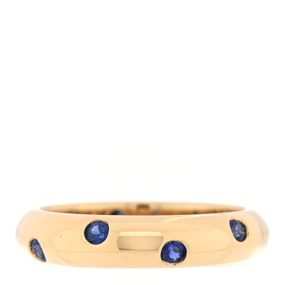 Tiffany 18K Yellow Gold Blue Sapphire 4mm Etoile Band Ring 52 6 1 of 5