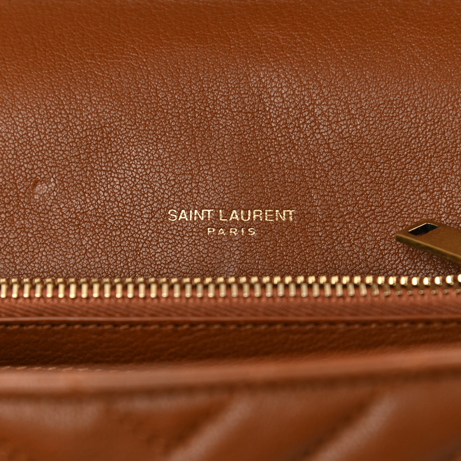 Saint Laurent Sheepskin Matelasse Chevron Monogram Medium College Bag Brick 6 of 10