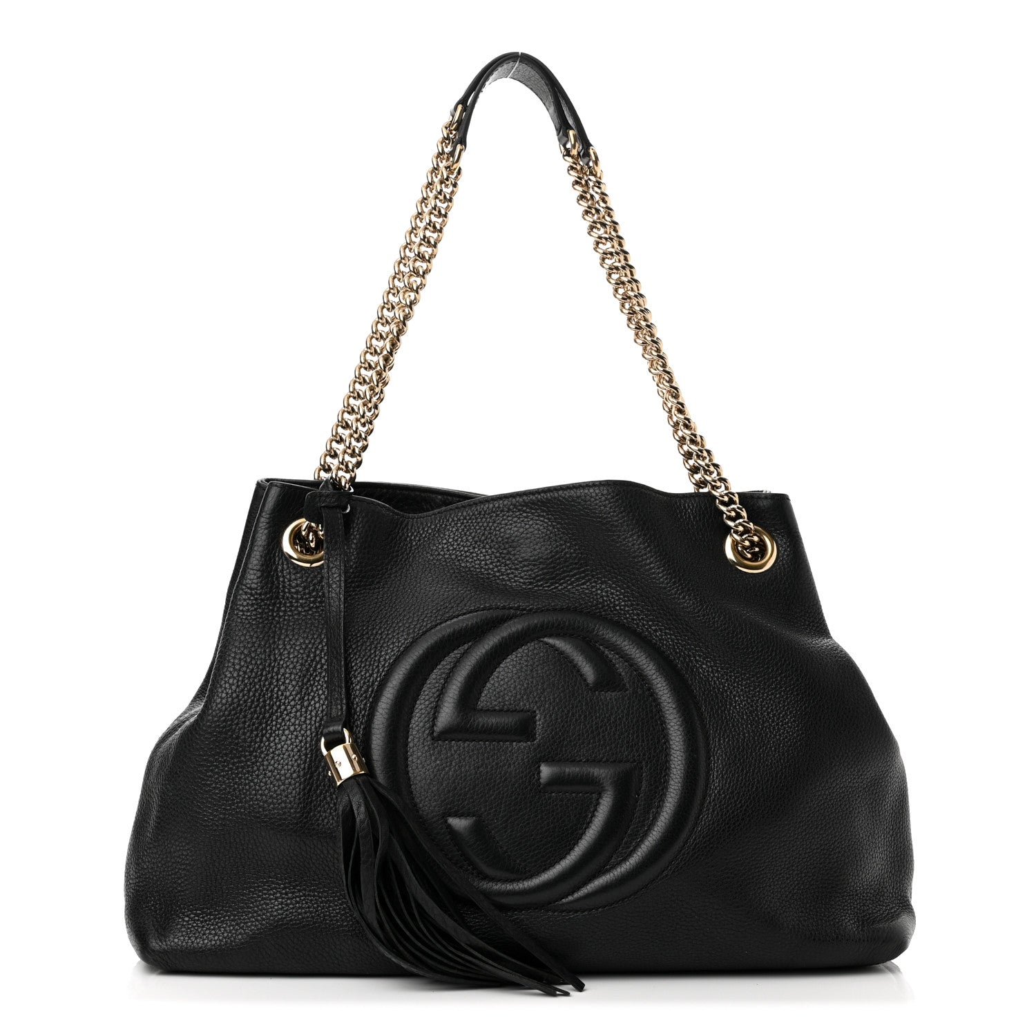 Gucci Pebbled Calfskin Medium Soho Chain Shoulder Bag Black 1 of 11