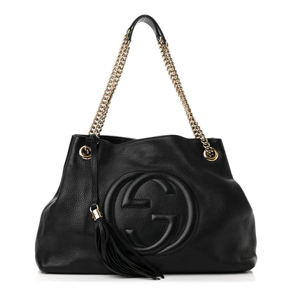 Gucci Pebbled Calfskin Medium Soho Chain Shoulder Bag Black 1 of 11
