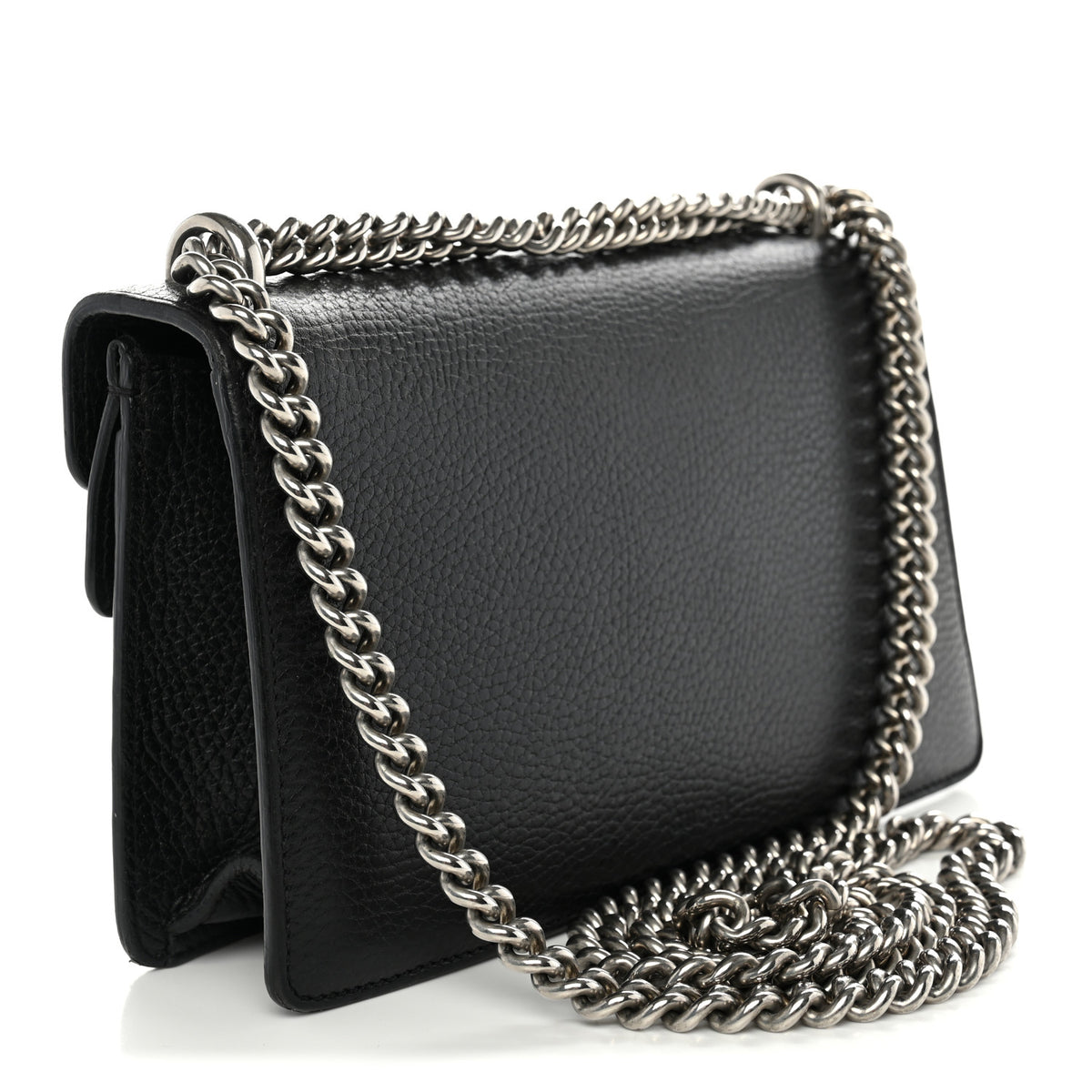 Gucci Dollar Calfskin Enamel Small Dionysus Shoulder Bag Black Electric Blue 3 of 14