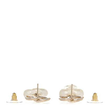 Chanel Pearl CC Heart Drop Earrings Gold 3 of 4