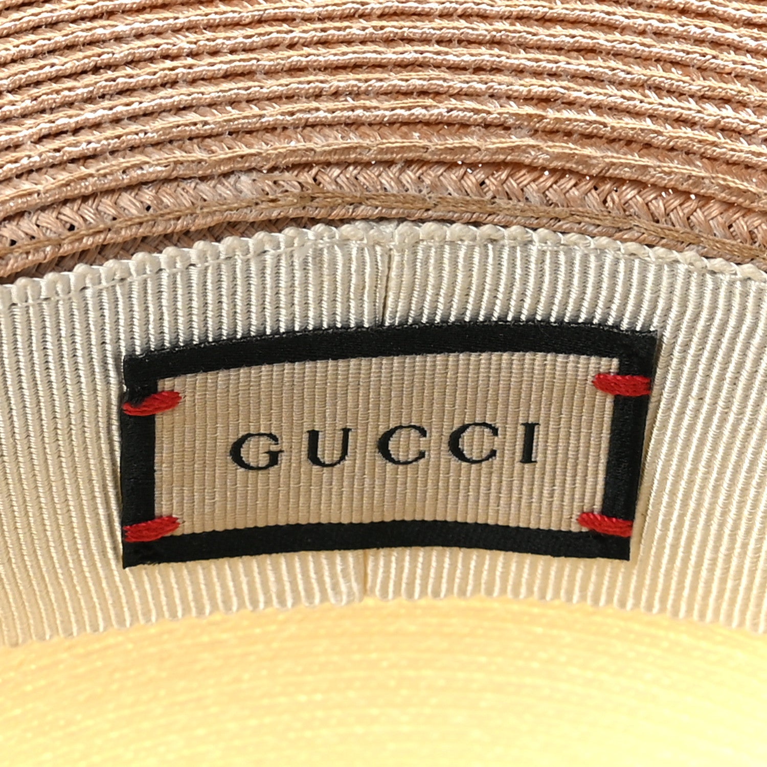 Gucci Straw Effect Fabric Wide Brim Hat With Bow XL White Black 8 of 8