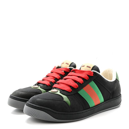 Gucci Calfskin Nylon GG Monogram Calfskin Web Mens Screener Sneakers 8 Black 4 of 8
