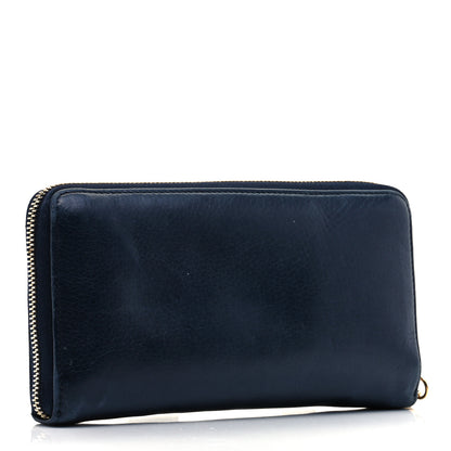 Gucci Pebbled Calfskin Soho Zip Around Wallet Blue 3 of 7