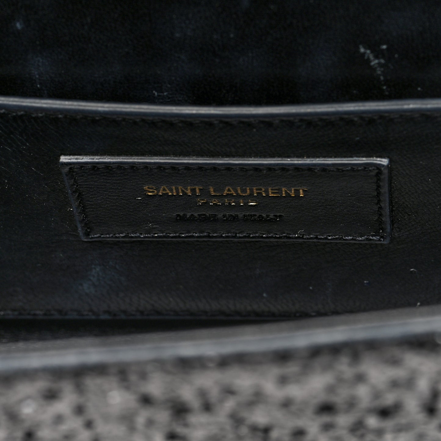 Glitter Monogram Galactica Satchel Black