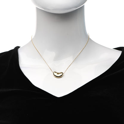 Tiffany 18K Yellow Gold 18mm Elsa Peretti Bean Pendant Necklace 2 of 4