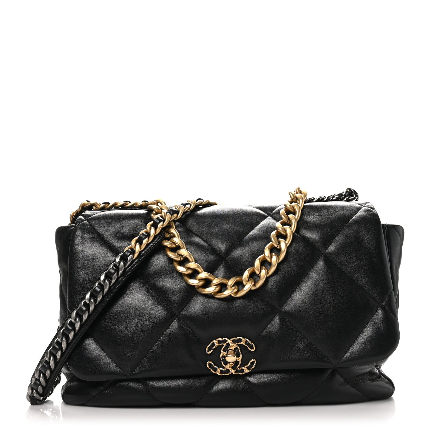 Lambskin Quilted Maxi Chanel 19 Flap Black