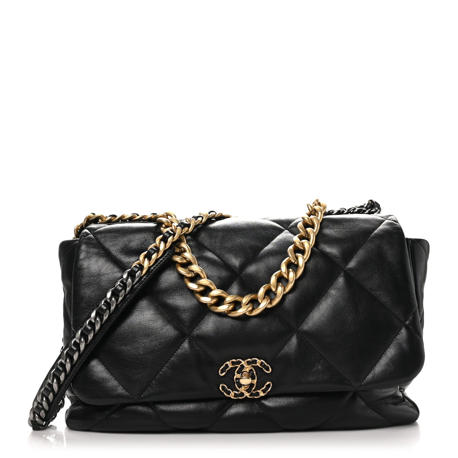 Chanel Lambskin Quilted Maxi Chanel 19 Flap Black 1 of 10