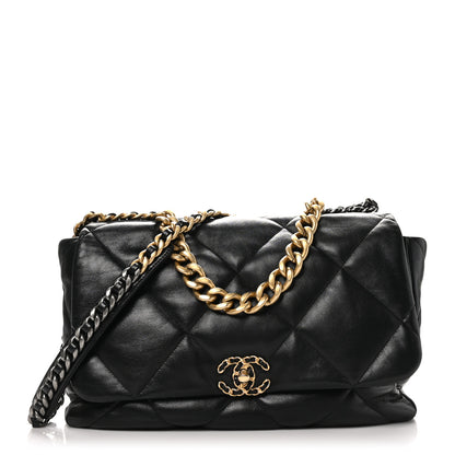 Chanel Lambskin Quilted Maxi Chanel 19 Flap Black 1 of 10