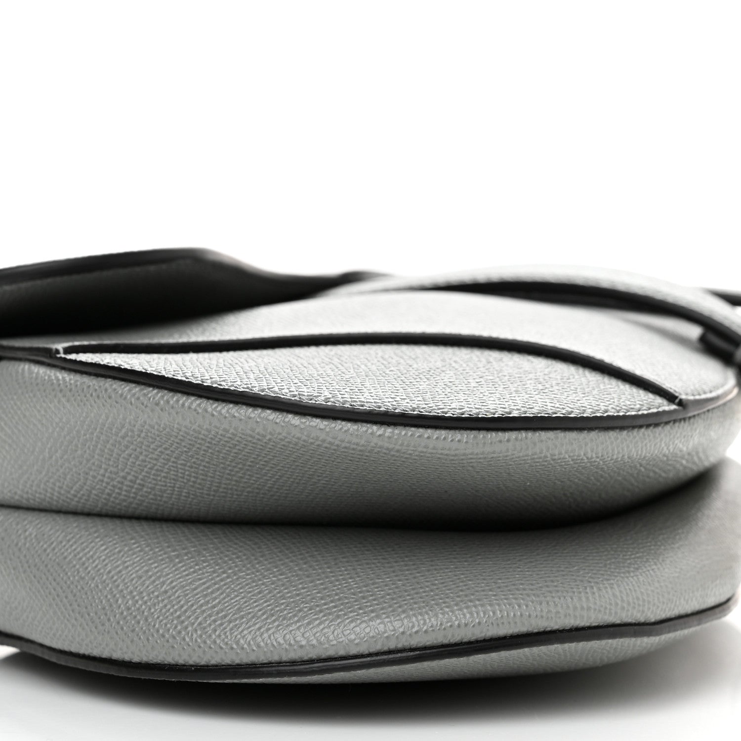 Christian Dior Grained Calfskin Saddle Bag Grey 9 of 10