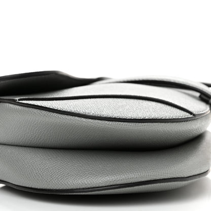 Christian Dior Grained Calfskin Saddle Bag Grey 9 of 10