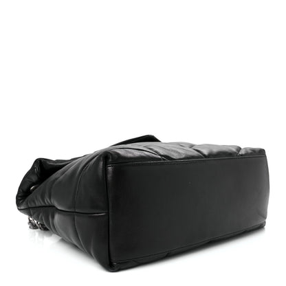 Saint Laurent Lambskin Quilted Medium Loulou Puffer Monogram Chain Satchel Black 4 of 12