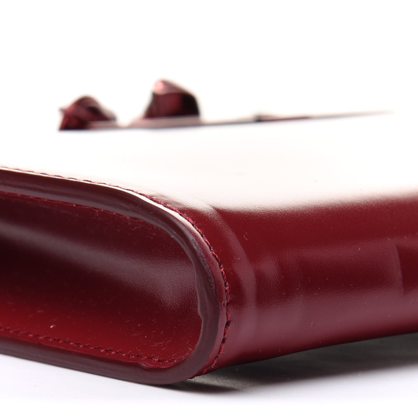 Calfskin Knuckle Flat Clutch Oxblood