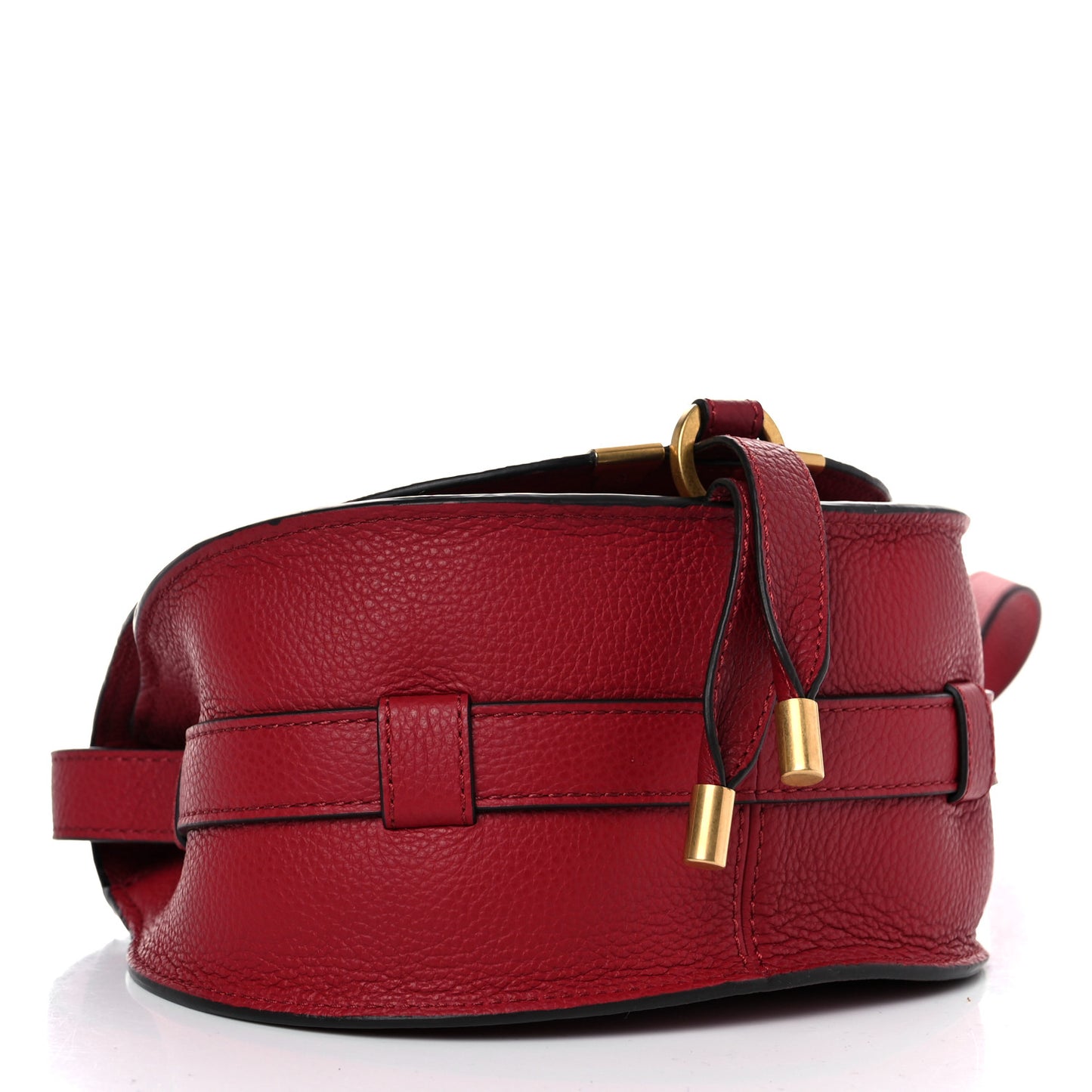 Calfskin Mini Marcie Round Crossbody Bag Red