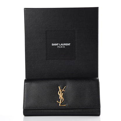 Saint Laurent Grain De Poudre Monogram Cassandre Clutch Black 9 of 9