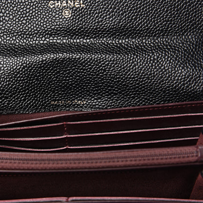 Chanel Caviar Quilted Large Gusset Flap Wallet Black 9 of 9