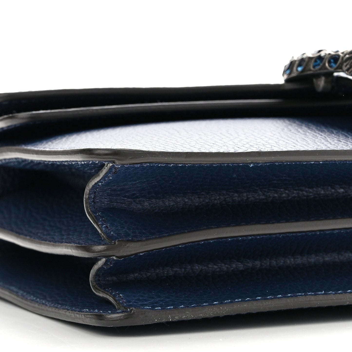 Dollar Calfskin Crystal Small Dionysus Shoulder Bag Blue Agata Montana Sapphire