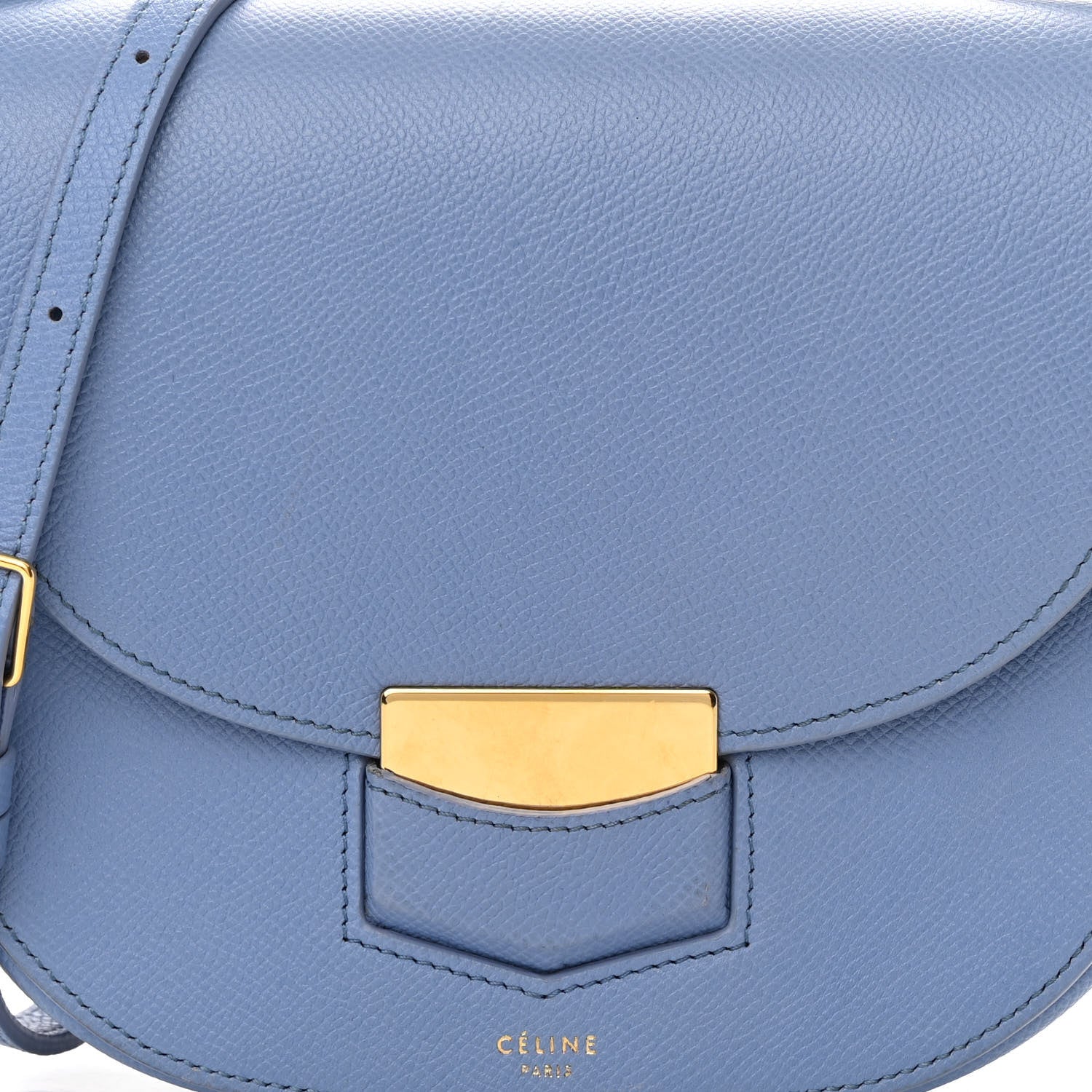 Celine Baby Grained Calfskin Small Trotteur Porcelain 8 of 17