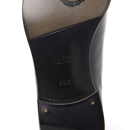 Gucci Goatskin Womens Chain Mid-Heel Loafers 36.5 Black 8 of 10