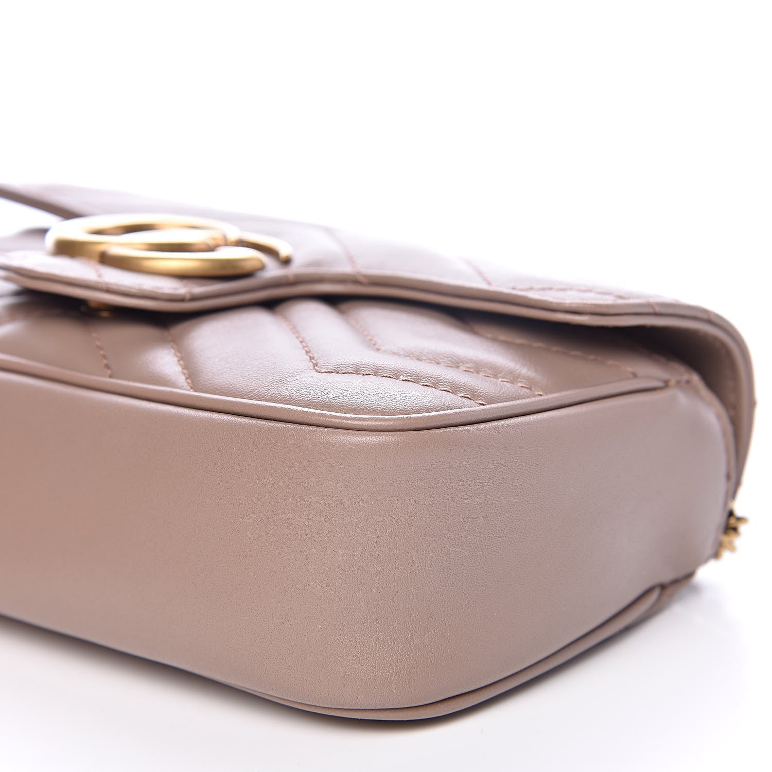 Gucci Calfskin Matelasse Super Mini GG Marmont Shoulder Bag Porcelain Rose 9 of 11