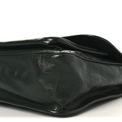 Saint Laurent Crinkled Lambskin Matelasse Monogram Medium Niki Chain Satchel Vert Fonce 10 of 10