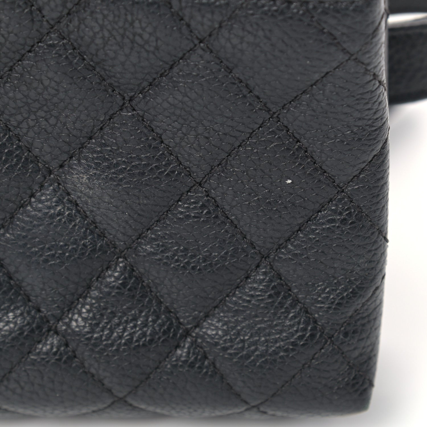 Chanel Grained Calfskin Quilted 2.55 Reissue Flap Belt Bag Clutch Black 10 of 12