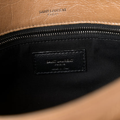 Saint Laurent Crinkled Calfskin Matelasse Monogram Medium Niki Chain Satchel Natural Tan 7 of 10