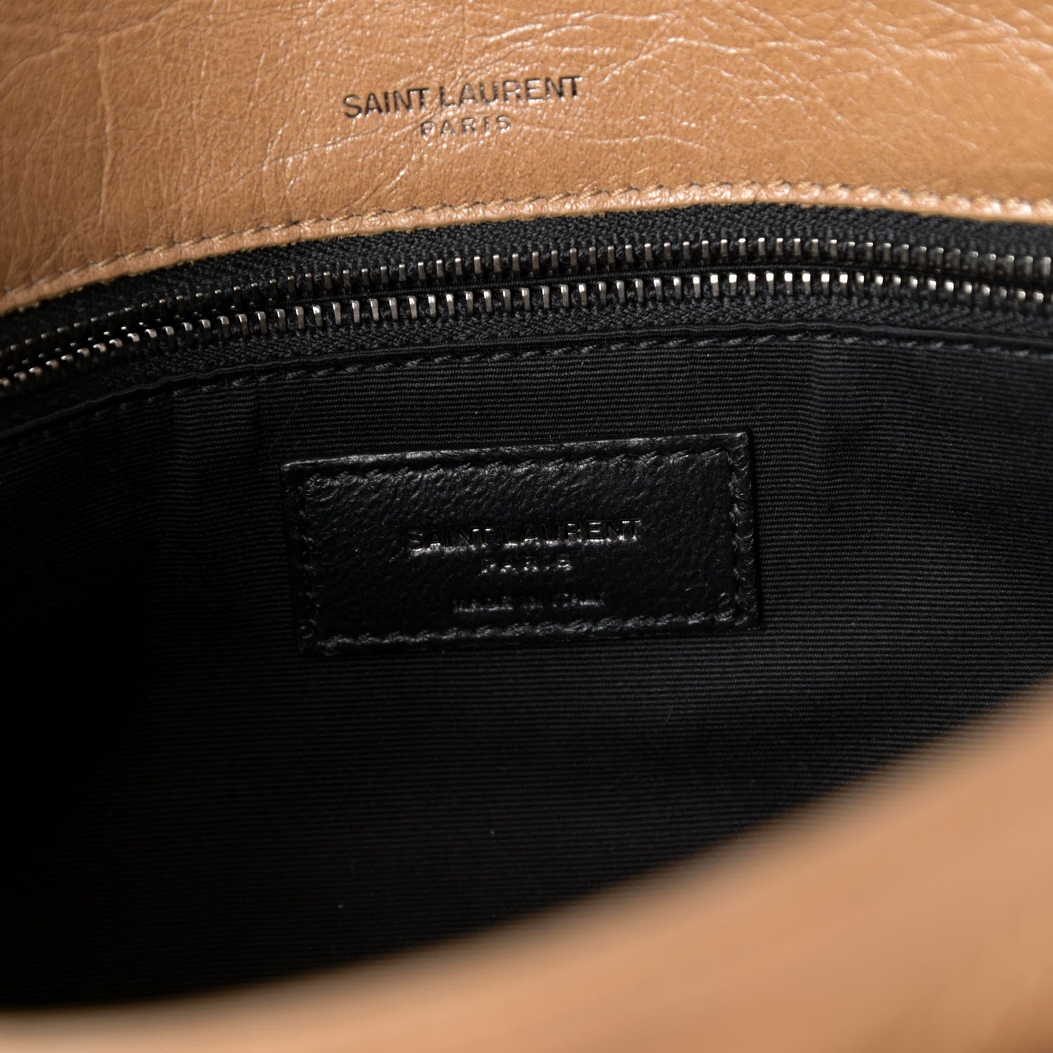 Saint Laurent Crinkled Calfskin Matelasse Monogram Medium Niki Chain Satchel Natural Tan 6 of 10