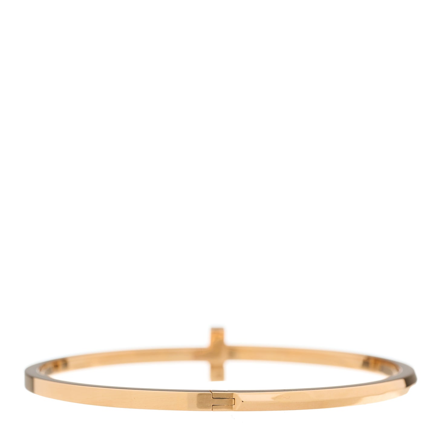18K Rose Gold Narrow T T1 Hinged Bangle Bracelet