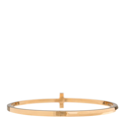 Tiffany 18K Rose Gold Narrow T T1 Hinged Bangle Bracelet 2 of 4