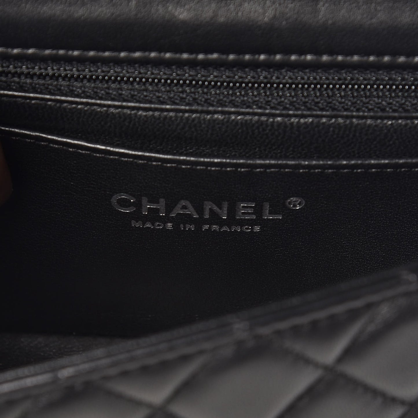 Lambskin Quilted Mini Rectangular Flap Black