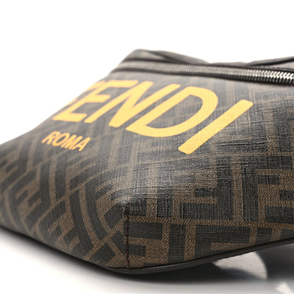Fendi Shiny Glazed Fabric Vitello Cover FF 1974 Logo Belt Bag Tobacco Moro Giallo Ebano 10 of 11