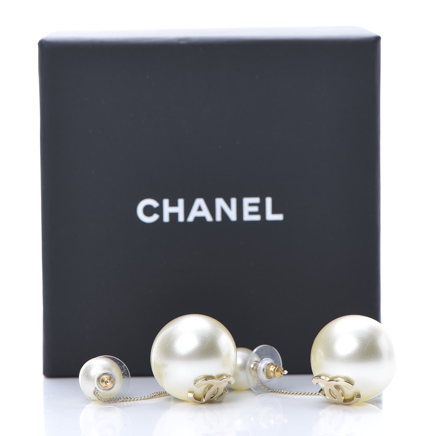 Chanel Pearl CC Drop Earrings Gold 6 of 6