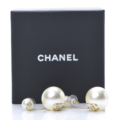 Chanel Pearl CC Drop Earrings Gold 6 of 6