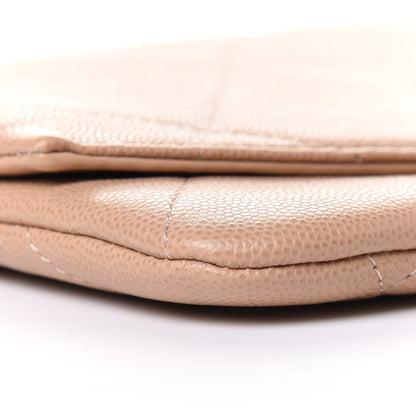 Chanel Caviar Quilted Woven Chain Handle Flap Clutch Beige 9 of 11