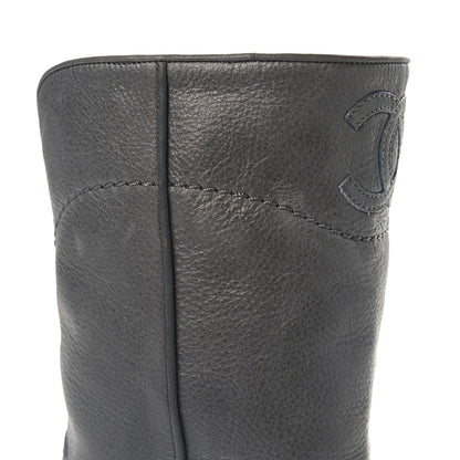 Chanel Calfskin Ascot CC Boots 37.5 Gray 9 of 9