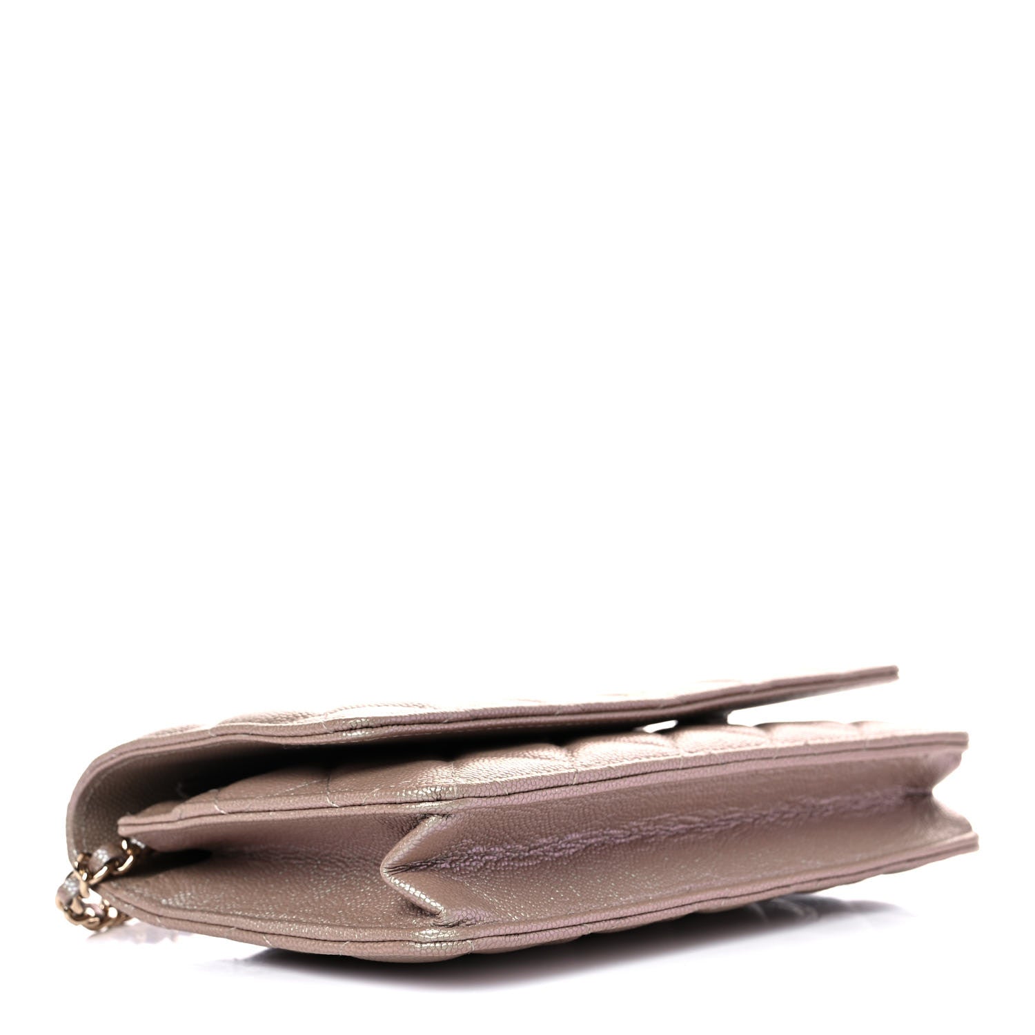 Chanel Iridescent Caviar Quilted Wallet On Chain WOC Beige 4 of 11