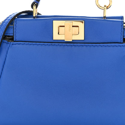 Fendi Shiny Nappa Micro Peekaboo Iconic Satchel Bluette 7 of 9