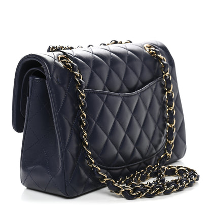Chanel Lambskin Quilted Small Double Flap Dark Blue 3 of 11